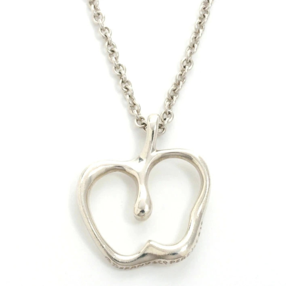 Tiffany Co Elsa Peretti Apple Pendant Necklace Silver